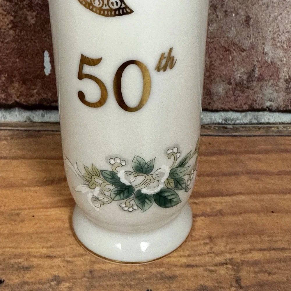 Vintage‎ LEFTON 50TH Golden Anniversary Bud Vase #1102 Japan Hand Painted